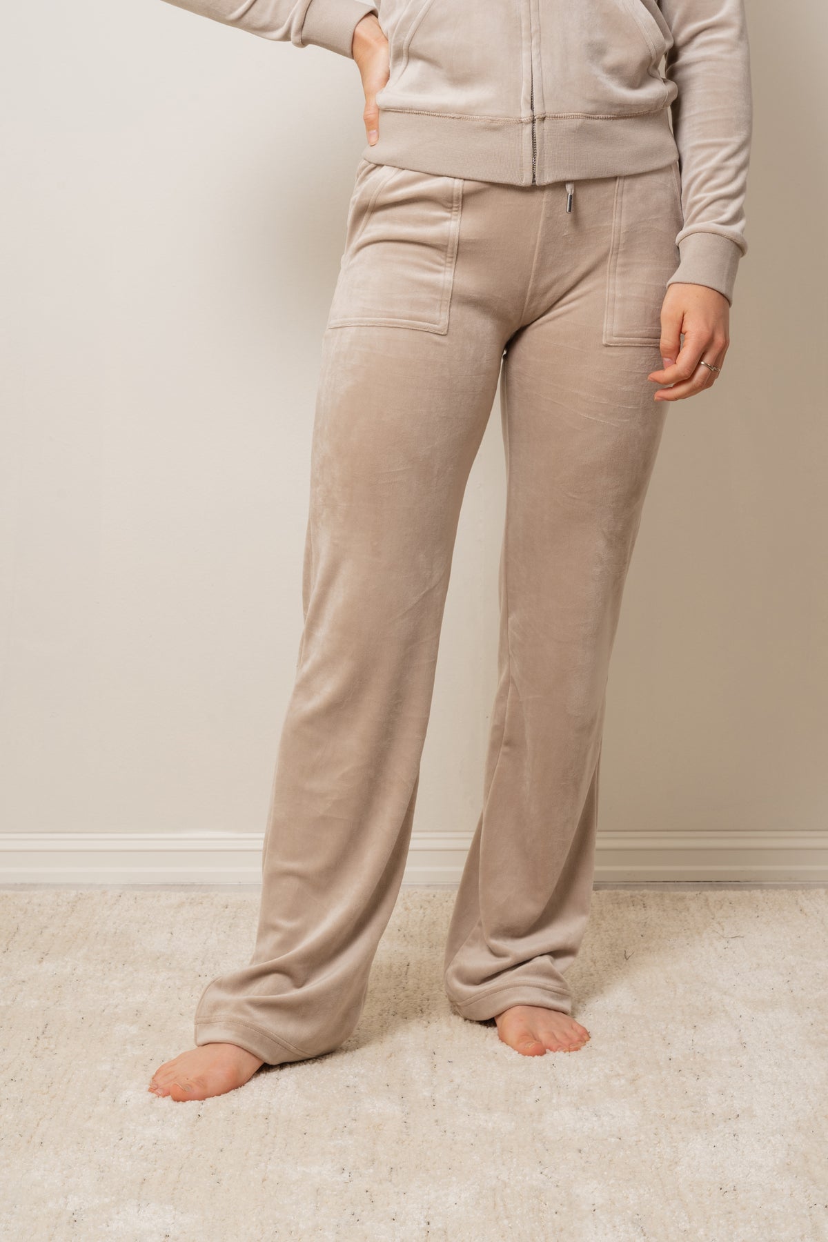 Del Ray Classic Velour Pant Pocket - String