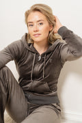 Robertson Classic Velour Zip Hoodie - Raven Black