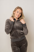Robertson Classic Velour Zip Hoodie - Raven Black