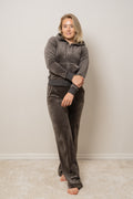Del Ray Classic Velour Pant Pocket - Raven Black