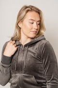 Robertson Classic Velour Zip Hoodie - Raven Black