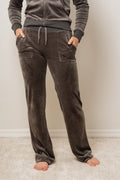 Del Ray Classic Velour Pant Pocket - Raven Black