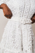 Silja LS Embroidery Short Dress Solid - Snow White