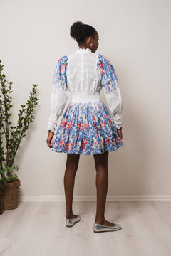 Cotton Slub Mini Dress - Blue Field