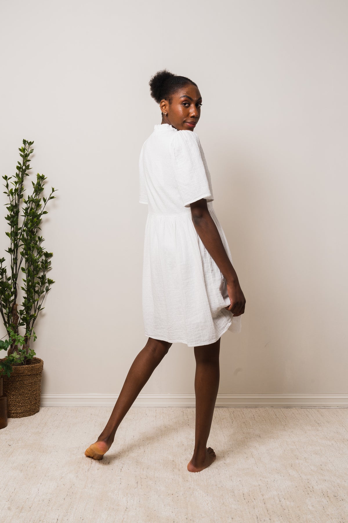 Elisa 2/4 Short Shirt Dress EX - Snow White