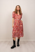Mia Velvet Burnout Dress - Pink