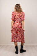 Mia Velvet Burnout Dress - Pink