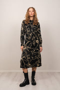Slim Line Drawing Shirt Dress - Ebony Black