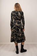 Slim Line Drawing Shirt Dress - Ebony Black