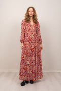 Lina Velvet Burnout Long Dress - Pink