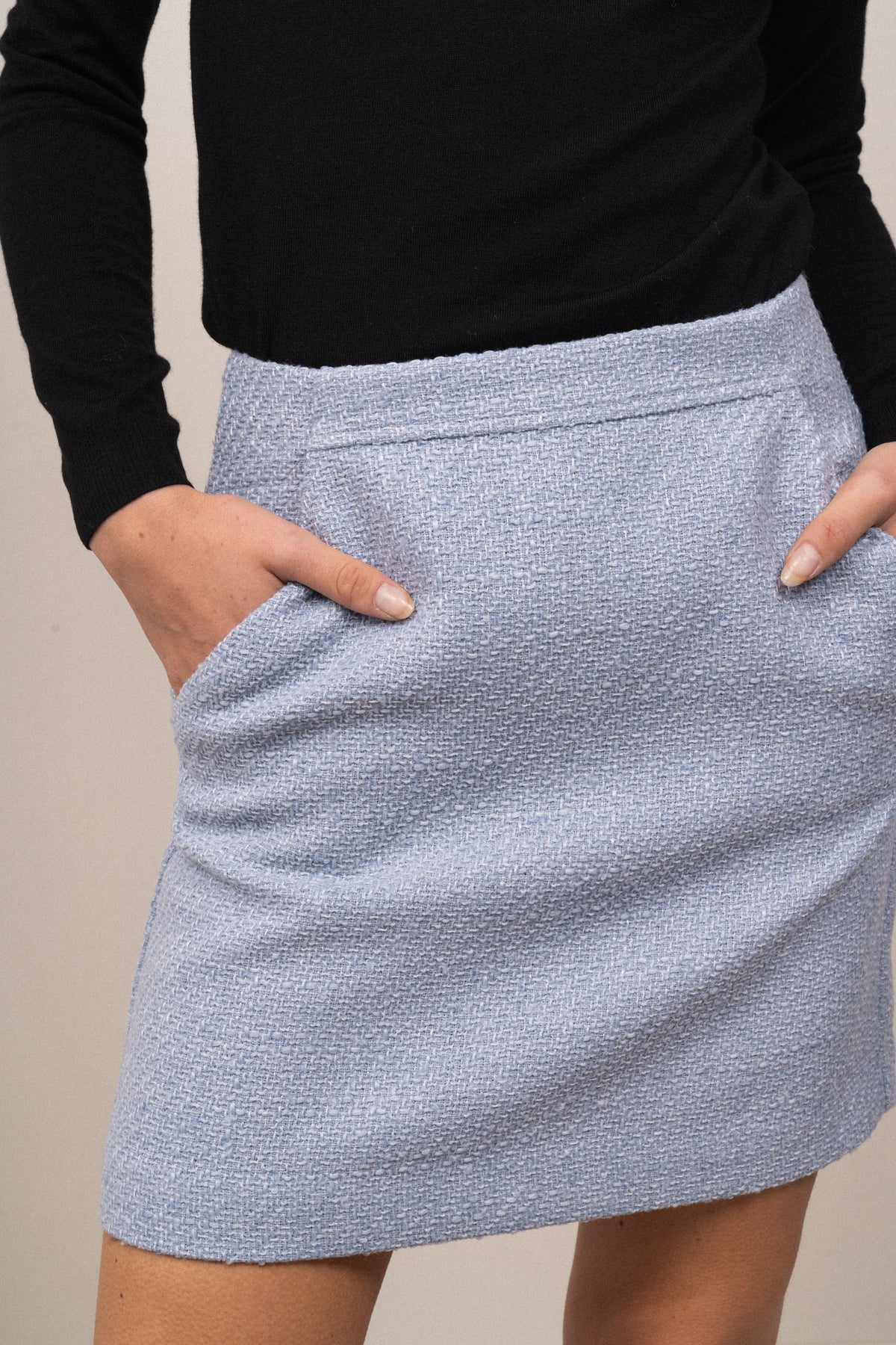 Abriella Hw Skirt - Chambray Blue