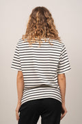Ace Badge T-Shirt - Off-White/Black Stripes