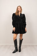 Isabella Corduroy Dress - Black