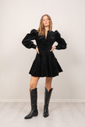 Isabella Corduroy Dress - Black
