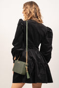 Jet Set Medium Nubuk Logo Crossbody Bag - Amazon Green