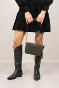 Jet Set Medium Nubuk Logo Crossbody Bag - Amazon Green