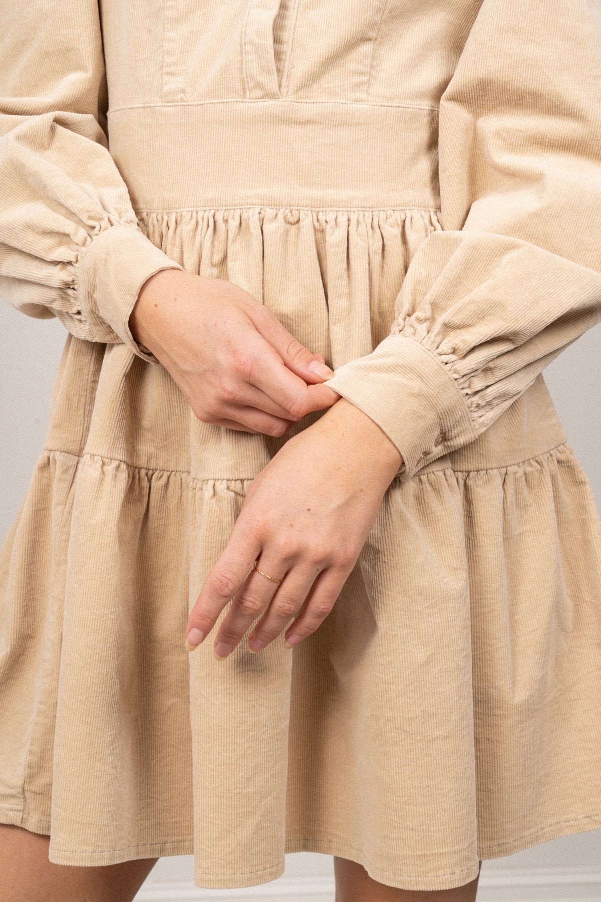Isabella Corduroy Dress - Humus