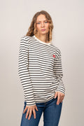 Mel Longsleeve - Off-White/Black Stripes