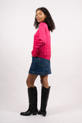 Ivy LS Satin Top B - Fuchsia Purple