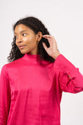 Ivy LS Satin Top B - Fuchsia Purple