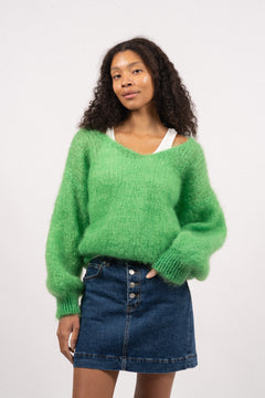Milana Ls Mohair Knit - Bright Green