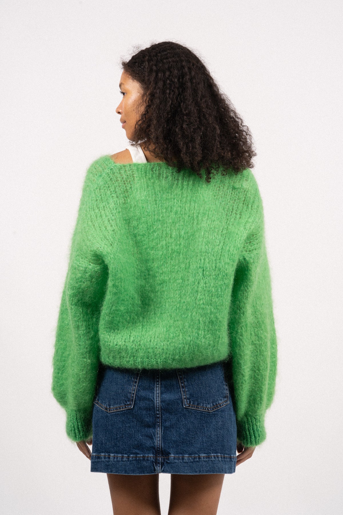 Milana Ls Mohair Knit - Bright Green