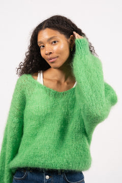 Milana Ls Mohair Knit - Bright Green