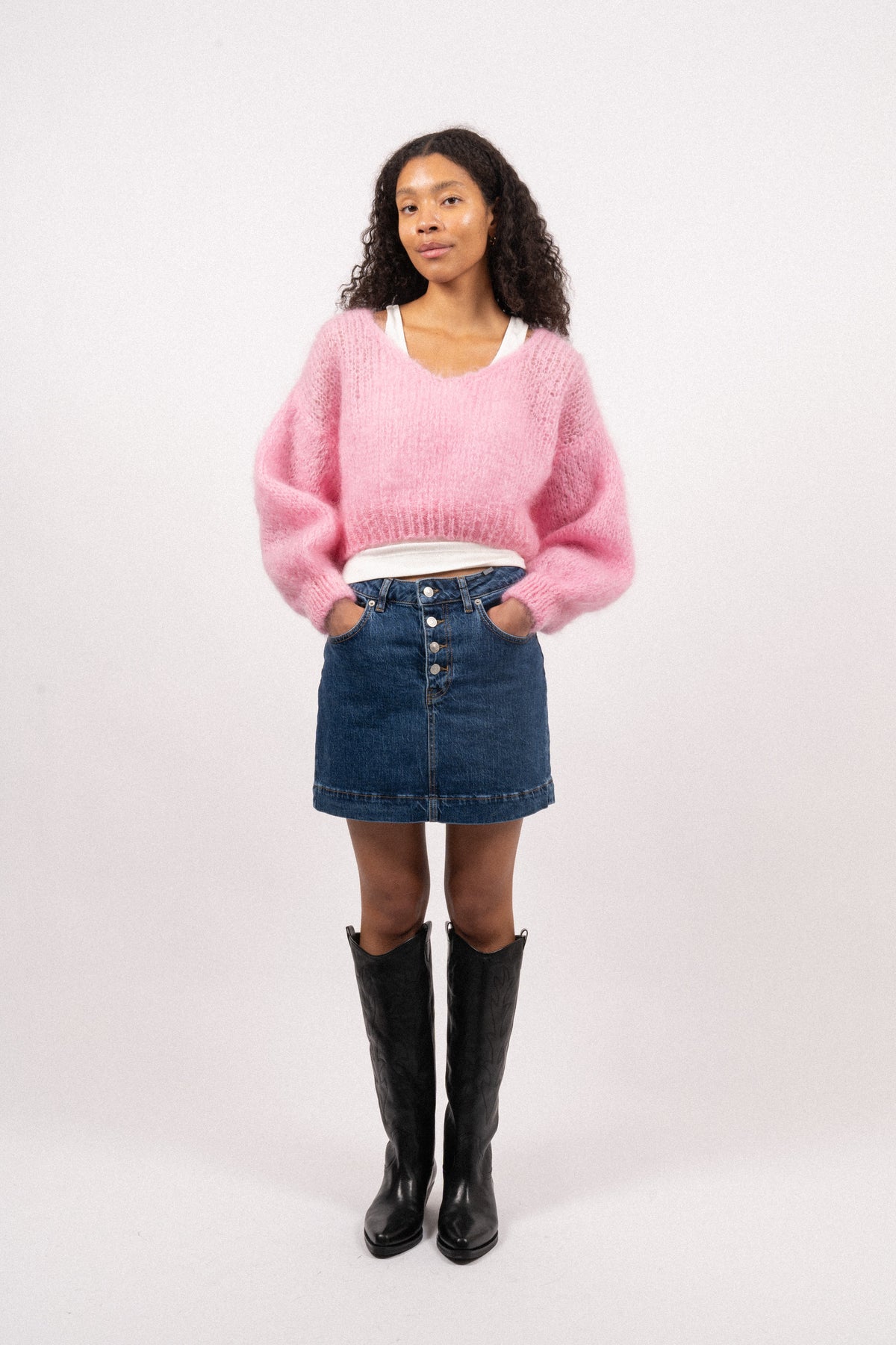 Milana Cropped Pullover - Soft Berry