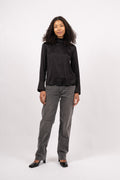 Ivy LS Satin Top B - Black
