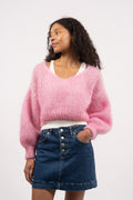 Milana Cropped Pullover - Soft Berry