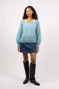 Milana Ls Mohair Knit - Seafoam Green