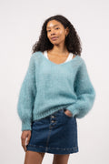Milana Ls Mohair Knit - Seafoam Green