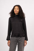 Ivy LS Satin Top B - Black