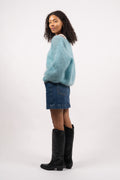 Milana Ls Mohair Knit - Seafoam Green
