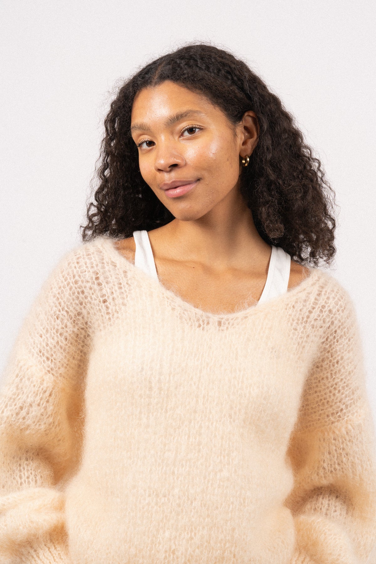 Milana Ls Mohair Knit - Almond