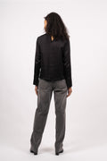 Ivy LS Satin Top B - Black