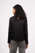 Ivy LS Satin Top B - Black