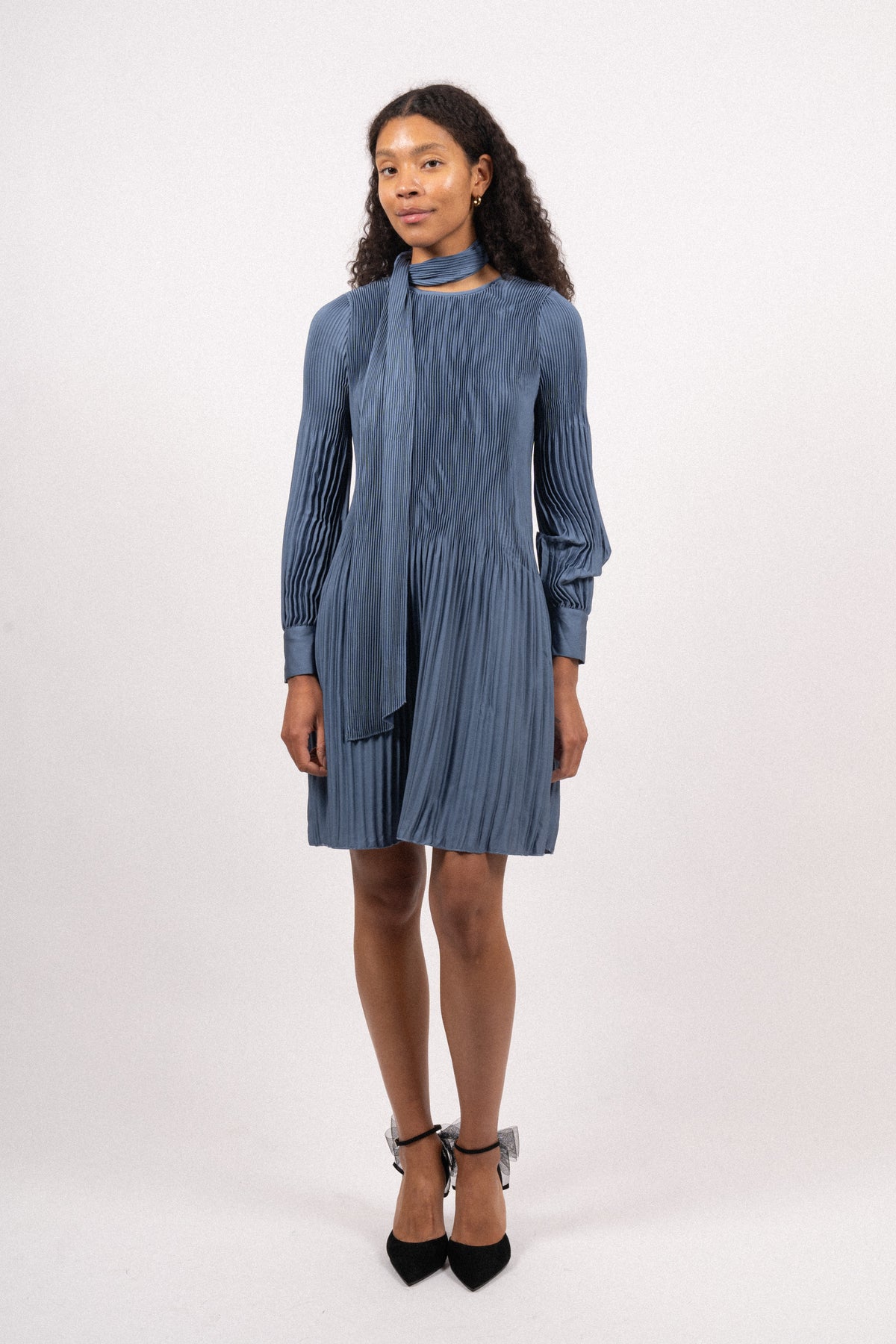 Satin Miami Dress - Shiny Blue