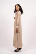 Satin Miami Long Dress - Shiny Oatmeal