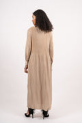 Satin Miami Long Dress - Shiny Oatmeal