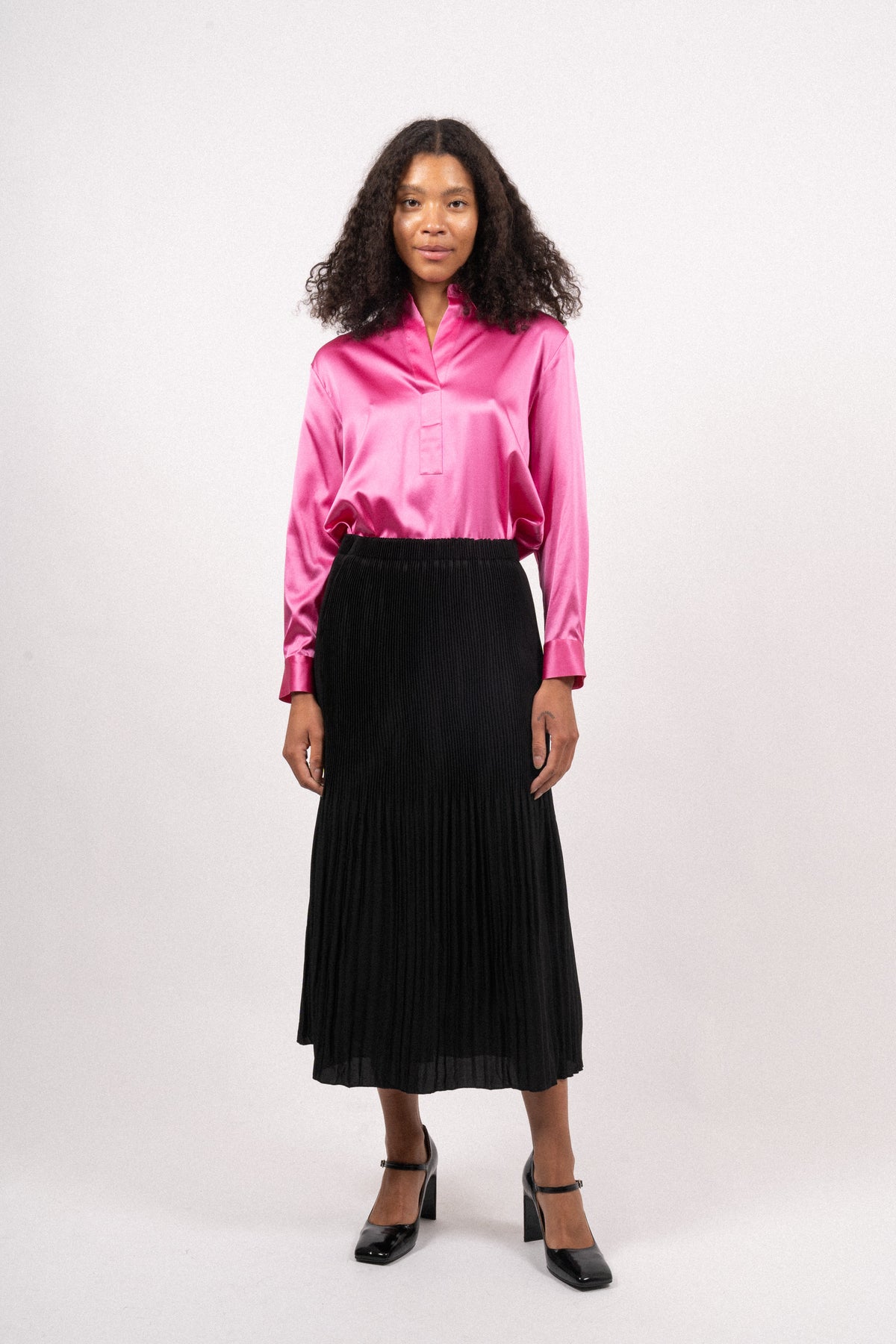 Satin Miami Skirt - Shiny Black