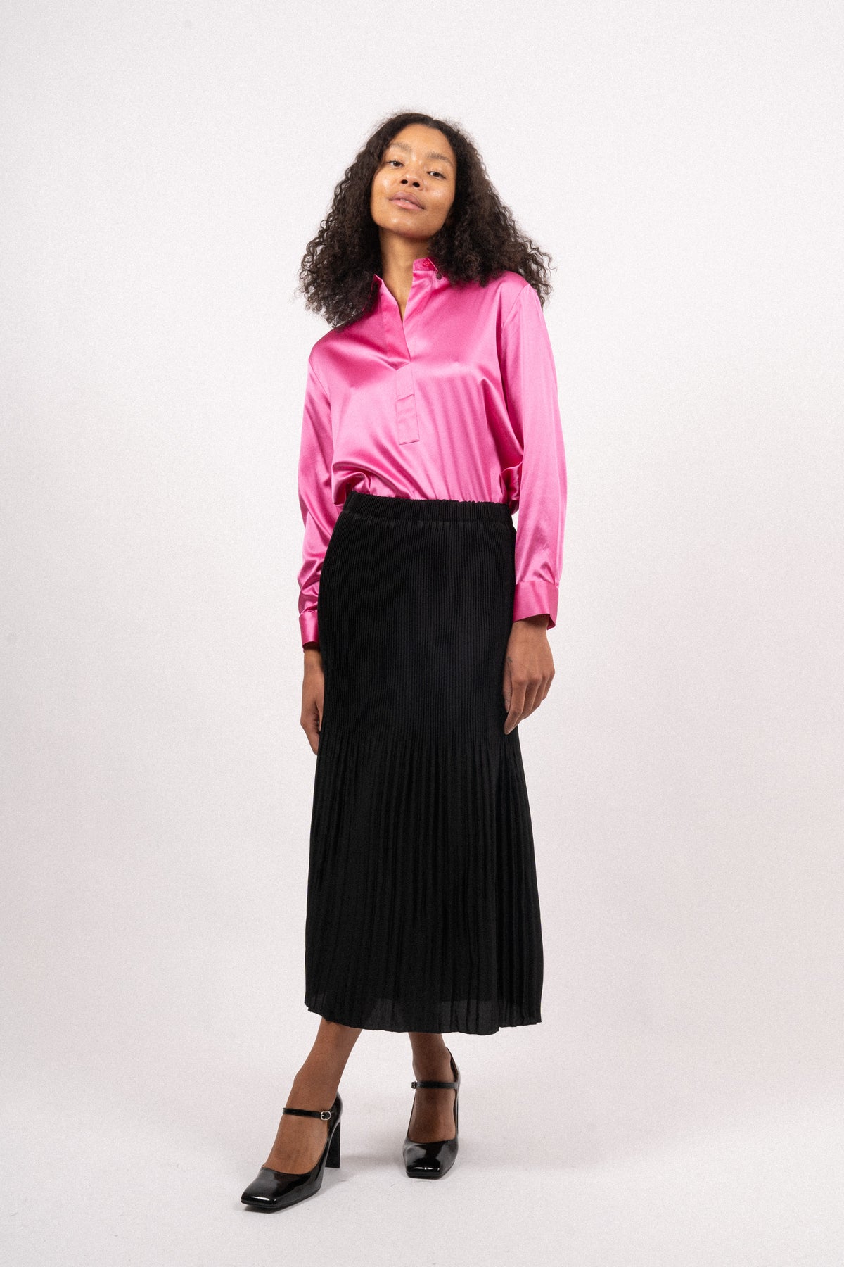 Satin Miami Skirt - Shiny Black