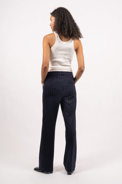 Zoe Pants - Navy/White Pinstripe