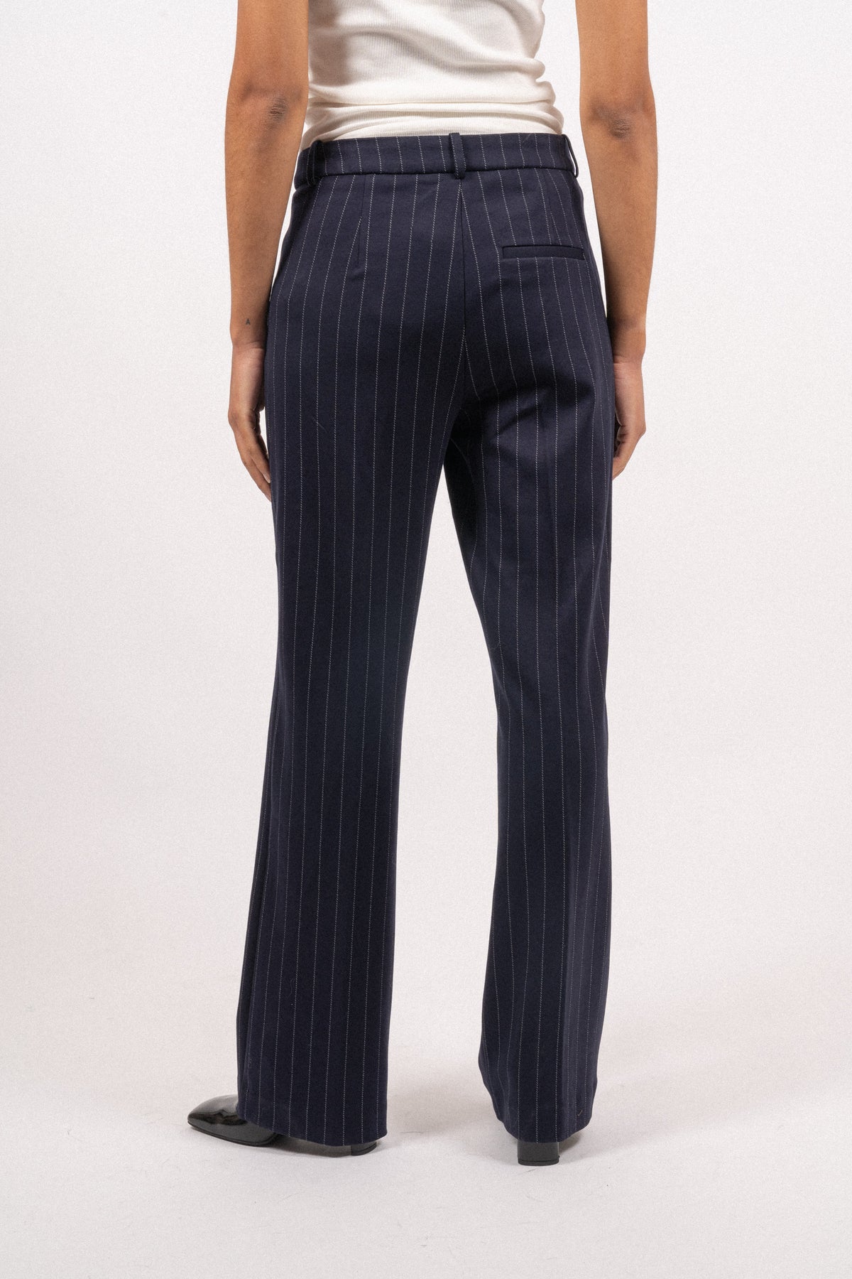 Zoe Pants - Navy/White Pinstripe