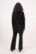Merino Long Wide Crewneck - Black