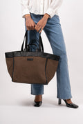Gingham Lily Bag - Acorn Brown