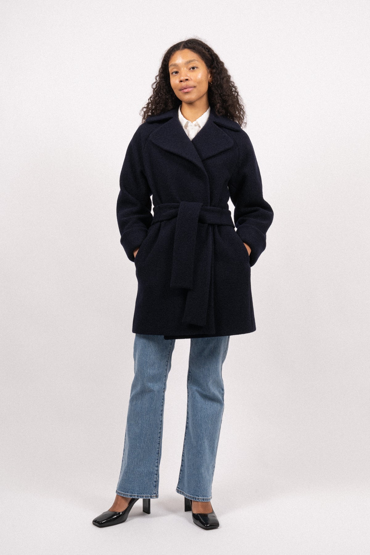 Wool Coat Mid - Dk Blue