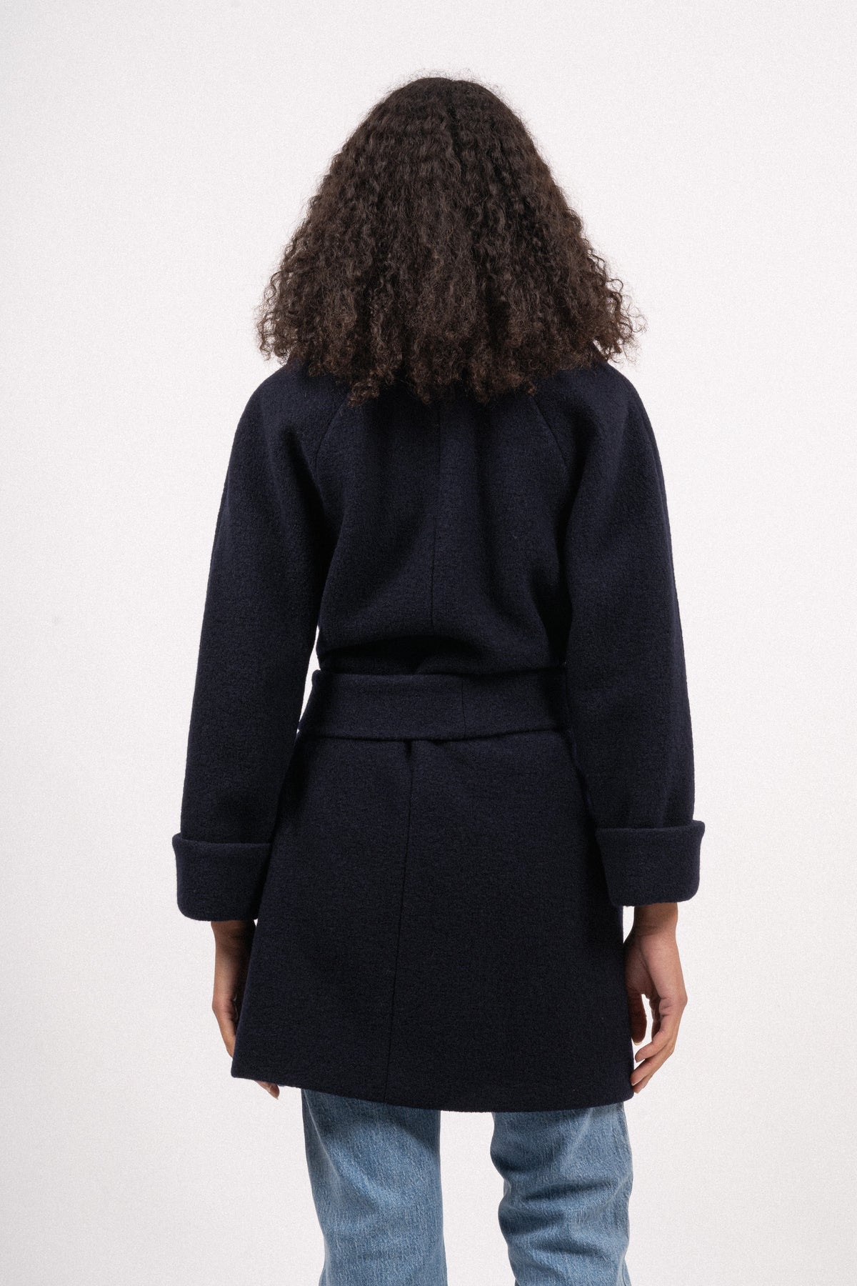 Wool Coat Mid - Dk Blue