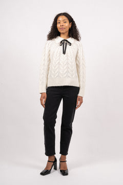 Yashirata Bow LS Knit Pullover - Birch