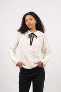 Yashirata Bow LS Knit Pullover - Birch